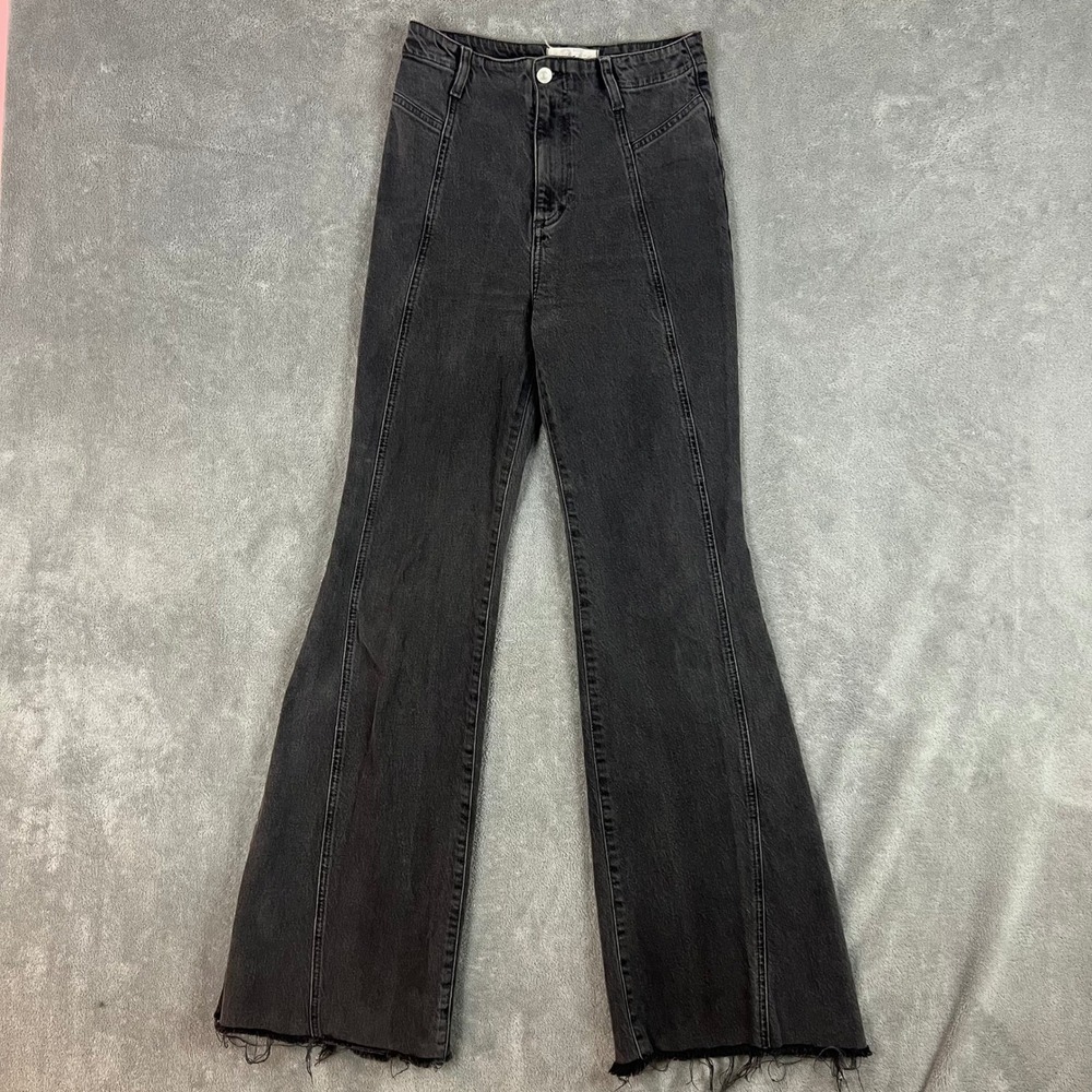 Free People Florence Flare Jeans Womens 27 Black Bell Bottom Boho‎ Hippie